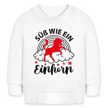 Süß wie ein Einhorn Babysprüche Unicorn - Baby Organic Sweatshirt Baby Changer von Stanley/Stella - Weiß - Vorne