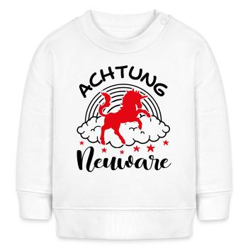 Achtung Neuware Einhorn Unicorn Babysprüche - Baby Organic Sweatshirt Baby Changer von Stanley/Stella - Weiß - Vorne