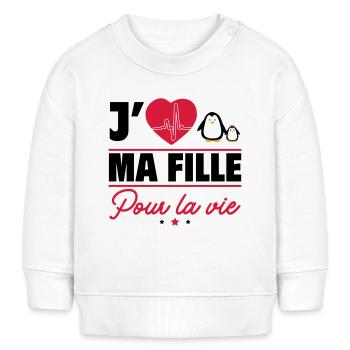 J'aime ma fille – pour toujours et à jamais - Sweat bébé bio Stanley/Stella - blanc - Devant