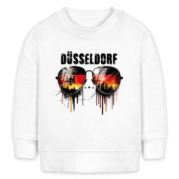 Düsseldorf Sonnenbrillen mit Deutschlandfahne - Baby Organic Sweatshirt Baby Changer von Stanley/Stella - Weiß - Vorne