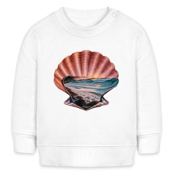 Muschel Strand Szene Serene Ozean Landschaft - Baby Organic Sweatshirt Baby Changer von Stanley/Stella - Weiß - Vorne
