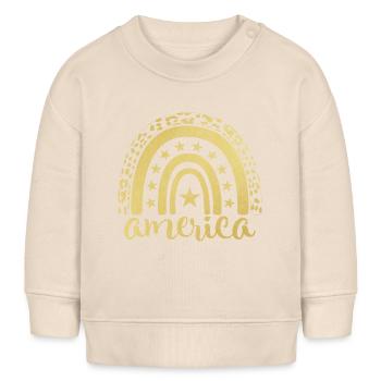 Amerika 4. Juli - Baby Organic Sweatshirt Baby Changer von Stanley/Stella - Natur - Vorne
