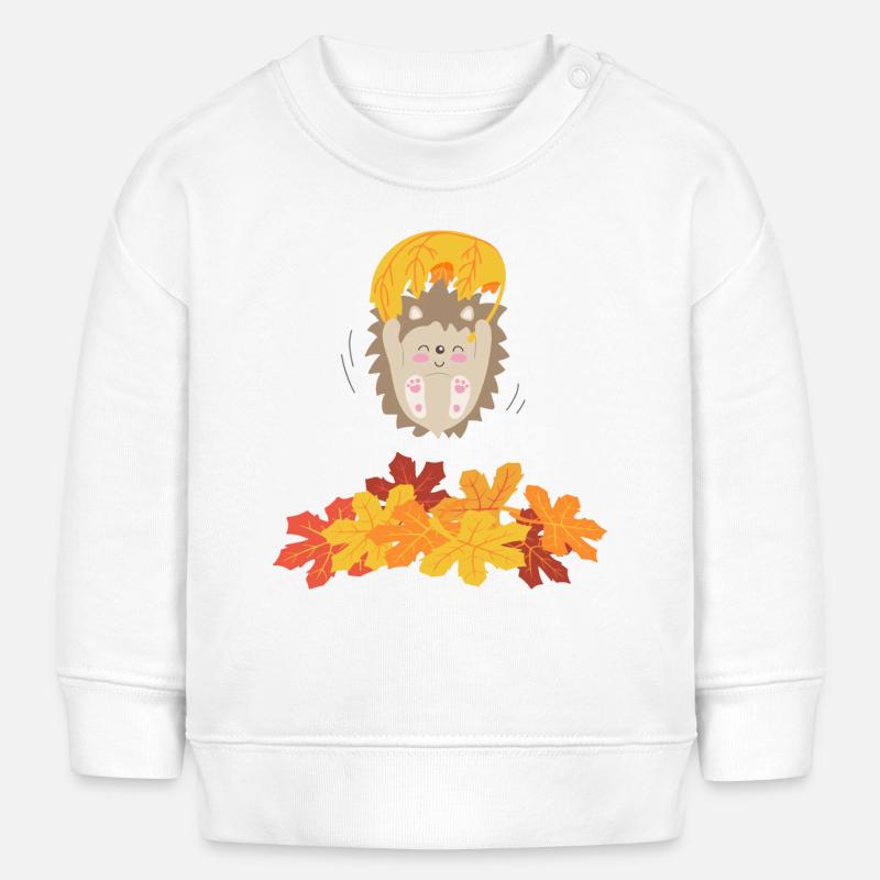 Hérisson tendre à feuilles - Sweat bébé bio Stanley/Stella - blanc