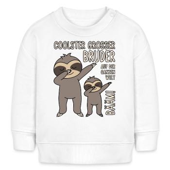 Coolster großer Bruder auf der ganzen Welt Bääm - Baby Organic Sweatshirt Baby Changer von Stanley/Stella - Weiß - Vorne
