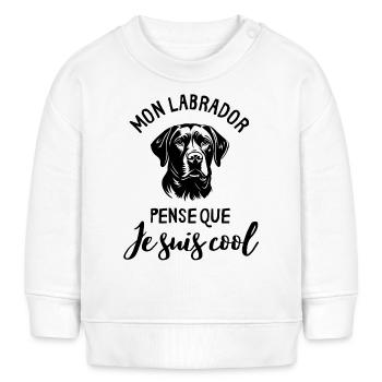 Labrador sport canin - Sweat bébé bio Stanley/Stella - blanc - Devant