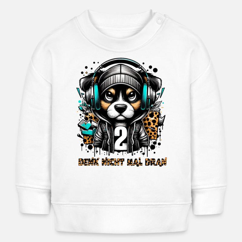 DON'T EVEN THINK ABOUT IT - Baby Sweatshirt by Stanley/Stella - white
