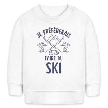 Ski en montagnes - Sweat bébé bio Stanley/Stella - blanc - Devant
