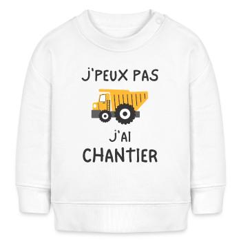 Jpeux pas j ai chantier - Sweat bébé bio Stanley/Stella - blanc - Devant