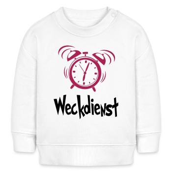 Baby Wecker Weckdienst Frühaufsteher Nachtaktiv - Baby Organic Sweatshirt Baby Changer von Stanley/Stella - Weiß - Vorne