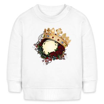 roses intemporelles ornement Art Nouveau avec couronne - Sweat bébé bio Stanley/Stella - blanc - Devant