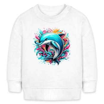 Delfin - Baby Organic Sweatshirt Baby Changer von Stanley/Stella - Weiß - Vorne