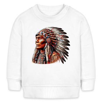 Amérindien Peau rouge d’Amérique - Sweat bébé bio Stanley/Stella - blanc - Devant