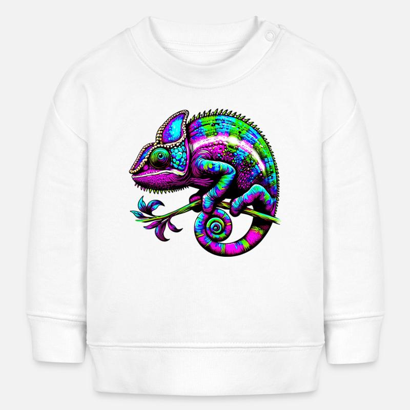 Caméléon - Sweat bébé bio Stanley/Stella - blanc