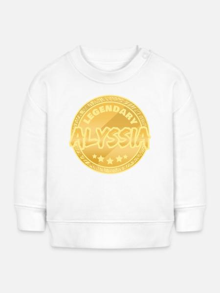 Vorname Alyssia - Baby Organic Sweatshirt Baby Changer von Stanley/Stella - Weiß