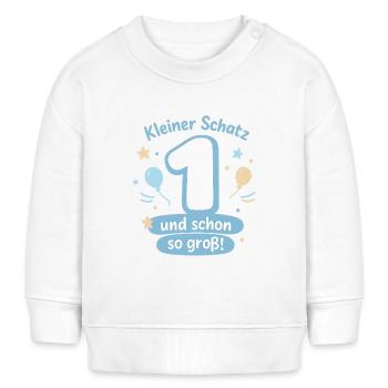 Garçon du 1er anniversaire – Petite chemise au trésor - Sweat bébé bio Stanley/Stella - blanc - Devant