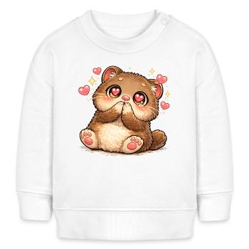 Kawaii Kitten Heart Eyes - Baby Sweatshirt by Stanley/Stella - white - Front