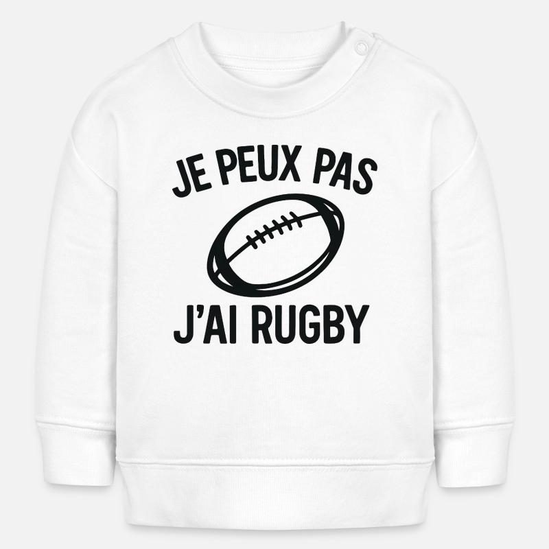 Je peux pas j'ai rugby - Sweat bébé bio Stanley/Stella - blanc