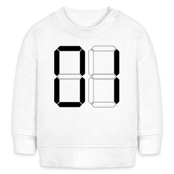 NUMMER 01 Null Zwei Geburtstag Geschenk Digital - Baby Organic Sweatshirt Baby Changer von Stanley/Stella - Weiß - Vorne