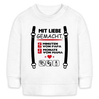 Mit Liebe Mama Papa Babysprüche Nuckel - Baby Organic Sweatshirt Baby Changer von Stanley/Stella - Weiß - Vorne