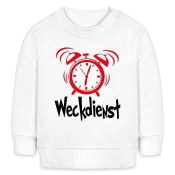 Baby Weckdient Wecker Babysprüche Schreien Lustig - Baby Organic Sweatshirt Baby Changer von Stanley/Stella - Weiß - Vorne