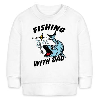 Angeln mit Papa ist am schönsten - Baby Organic Sweatshirt Baby Changer von Stanley/Stella - Weiß - Vorne