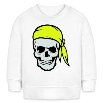 skull pirat ahoi - Baby Organic Sweatshirt Baby Changer von Stanley/Stella - Weiß - Vorne