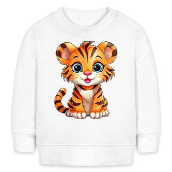 Petit Tigre - Sweat bébé bio Stanley/Stella - blanc - Devant