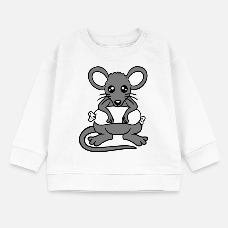 Maus großes Würstchen essen Hunger Wurst Grillen Baby Organic Sweatshirt Baby Changer von Stanley/Stella