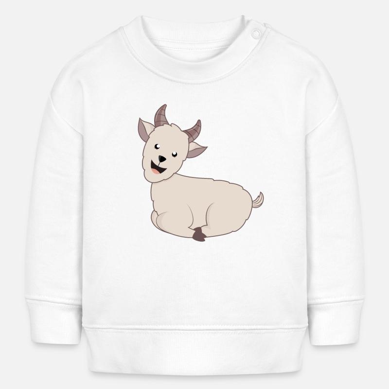 Ziege Ziegen Geiss - Sweat bébé bio Stanley/Stella - blanc