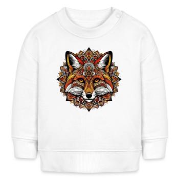 Renard décoré de Mandalas - Sweat bébé bio Stanley/Stella - blanc - Devant