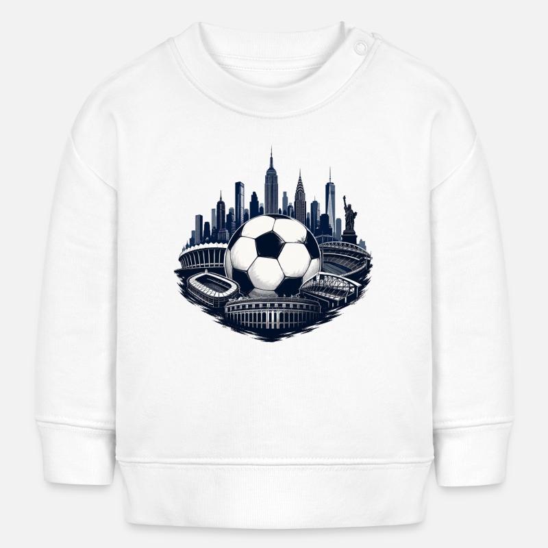 Skyline du football de New York - Sweat bébé bio Stanley/Stella - blanc