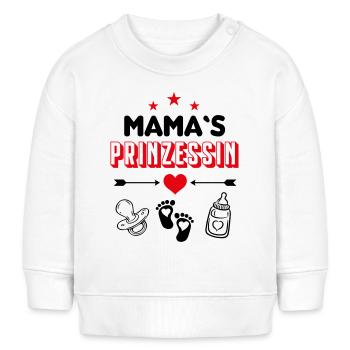 Mamas Prinzessin Queen Königin Babysprüche - Baby Organic Sweatshirt Baby Changer von Stanley/Stella - Weiß - Vorne