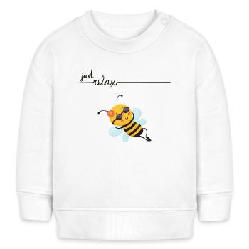Just relax bee - Baby Organic Sweatshirt Baby Changer von Stanley/Stella - Weiß - Vorne