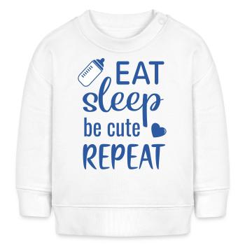 Bébé garçon naissance cadeau paroles de bébé drôle - Sweat bébé bio Stanley/Stella - blanc - Devant