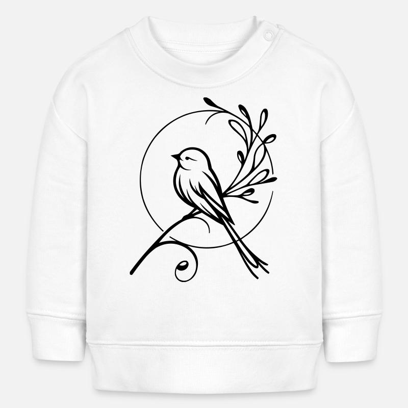 Oiseau - Sweat bébé bio Stanley/Stella - blanc