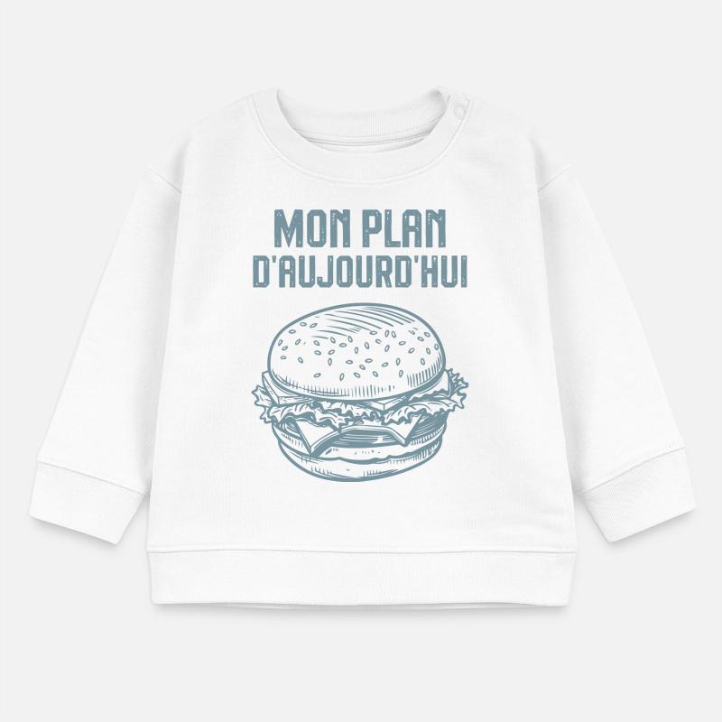 Mon plan d aujourd hui hamburger Sweat bébé bio Stanley/Stella