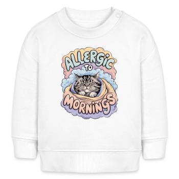 Allergique au matin - Sweat bébé bio Stanley/Stella - blanc - Devant