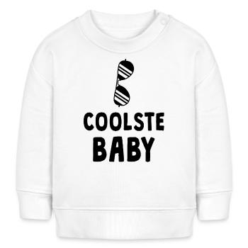 Baby Geburt Sonnenbrille Cool Geschenkidee - Baby Organic Sweatshirt Baby Changer von Stanley/Stella - Weiß - Vorne