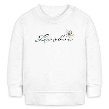 Lausbua mit Edelweiss - Baby Organic Sweatshirt Baby Changer von Stanley/Stella - Weiß - Vorne