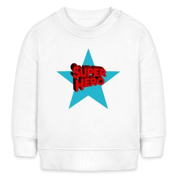 Superhero Superhelden - Baby Organic Sweatshirt Baby Changer von Stanley/Stella - Weiß - Vorne