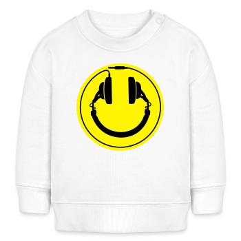Smiley-Kopfhörer - Baby Organic Sweatshirt Baby Changer von Stanley/Stella - Weiß - Vorne