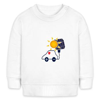 Sonnenkraft Auto mit Solarpanel - Baby Organic Sweatshirt Baby Changer von Stanley/Stella - Weiß - Vorne