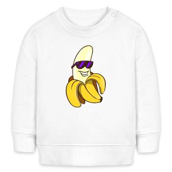 Coole Banane Obst Frucht Süß Comic Lustig Witzig - Baby Organic Sweatshirt Baby Changer von Stanley/Stella - Weiß - Vorne