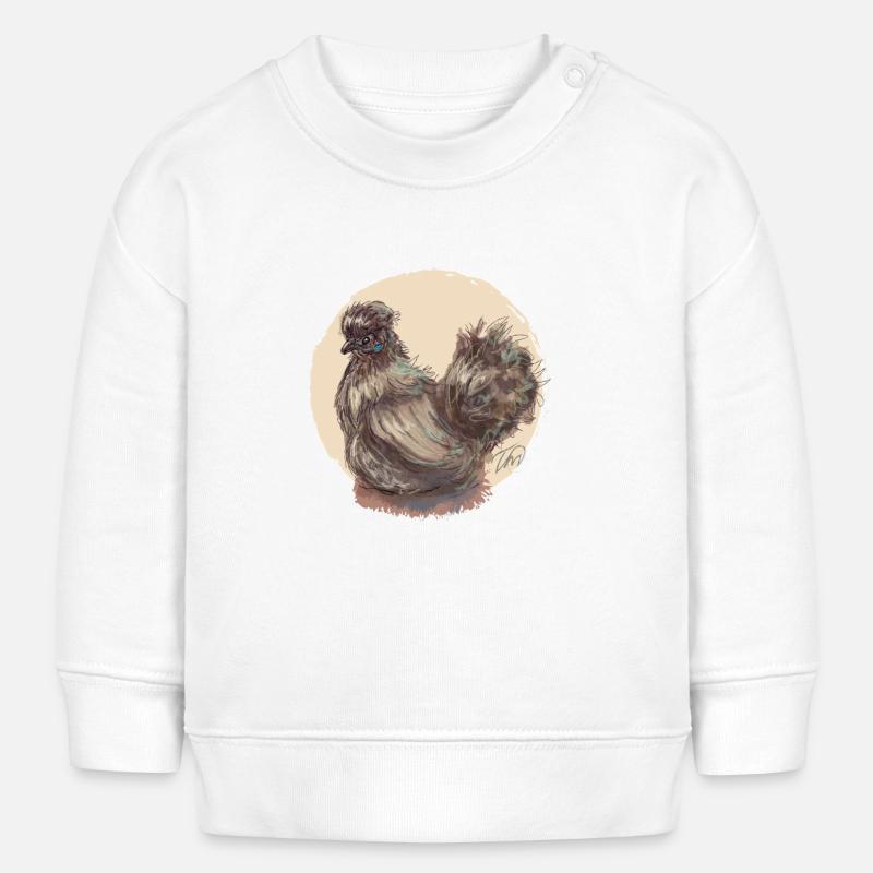 Brown silk hen - Baby Sweatshirt by Stanley/Stella - white