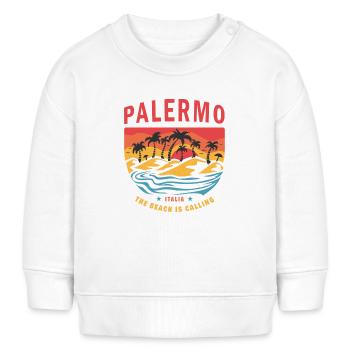 Palermo Italien Strand Design - Baby Organic Sweatshirt Baby Changer von Stanley/Stella - Weiß - Vorne