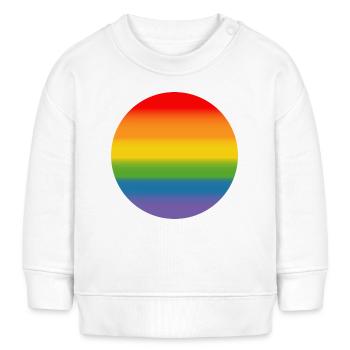 Regenbogen Verlauf Round - Baby Organic Sweatshirt Baby Changer von Stanley/Stella - Weiß - Vorne