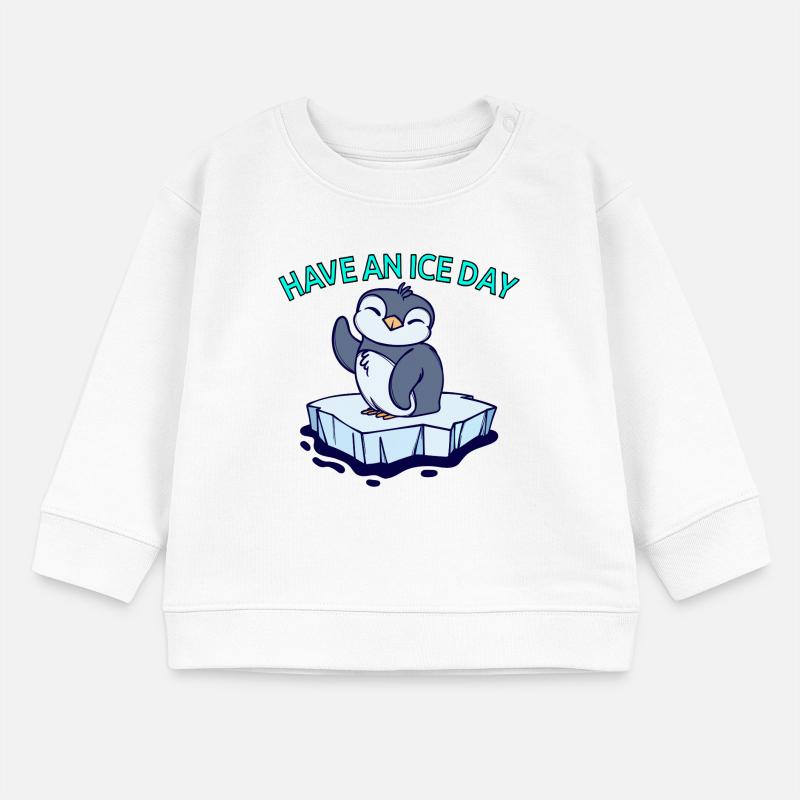 Cool Pinguin Eis Statement Vogel Tier Antarktis Baby Organic Sweatshirt Baby Changer von Stanley/Stella