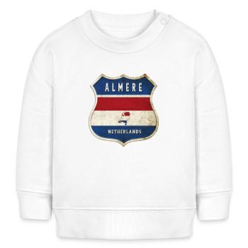 Almere Niederlande Wappen Design - Baby Organic Sweatshirt Baby Changer von Stanley/Stella - Weiß - Vorne