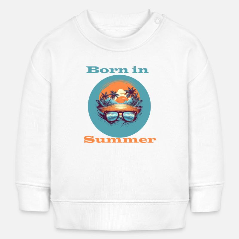 Né en été - Sweat bébé bio Stanley/Stella - blanc