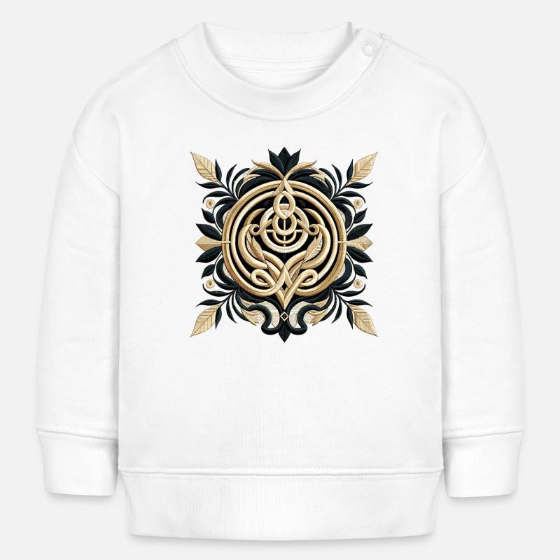 Design de broderie abstraite minimaliste de luxe - Sweat bébé bio Stanley/Stella - blanc